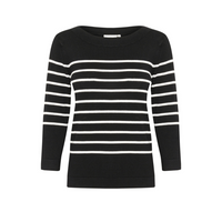 Lizza Boatneck Knit - Black/Chalk