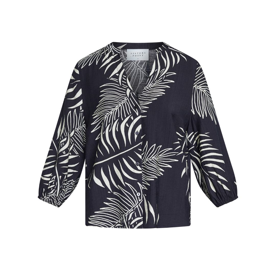Viaba Shirt - Black Leaf
