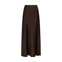 Vicky Sateen Skirt - Dark Brown