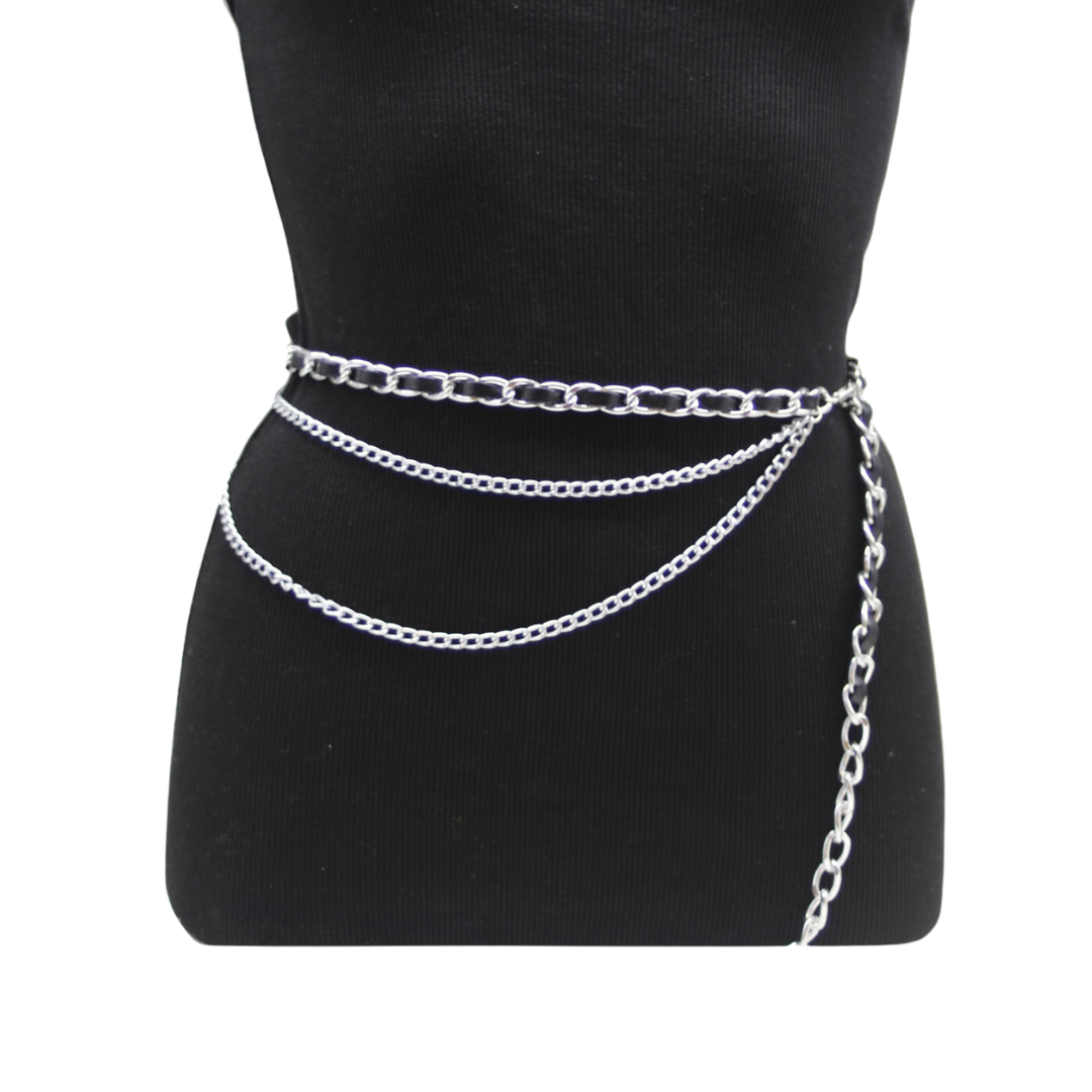 Double Chain Belt - Silver