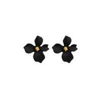 Lilly Flower Earring - Black