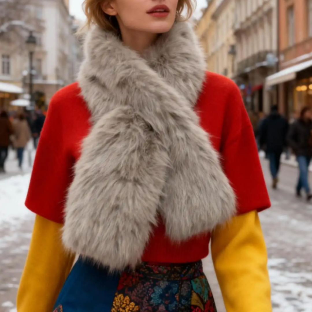 Furry Scarf - Taupe