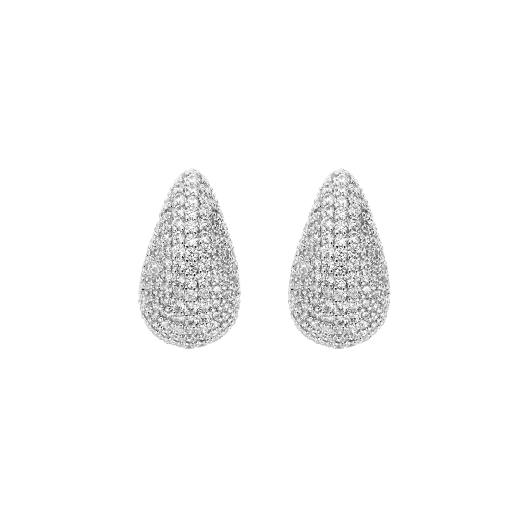 Corinne Crystal Small Earring - Silver