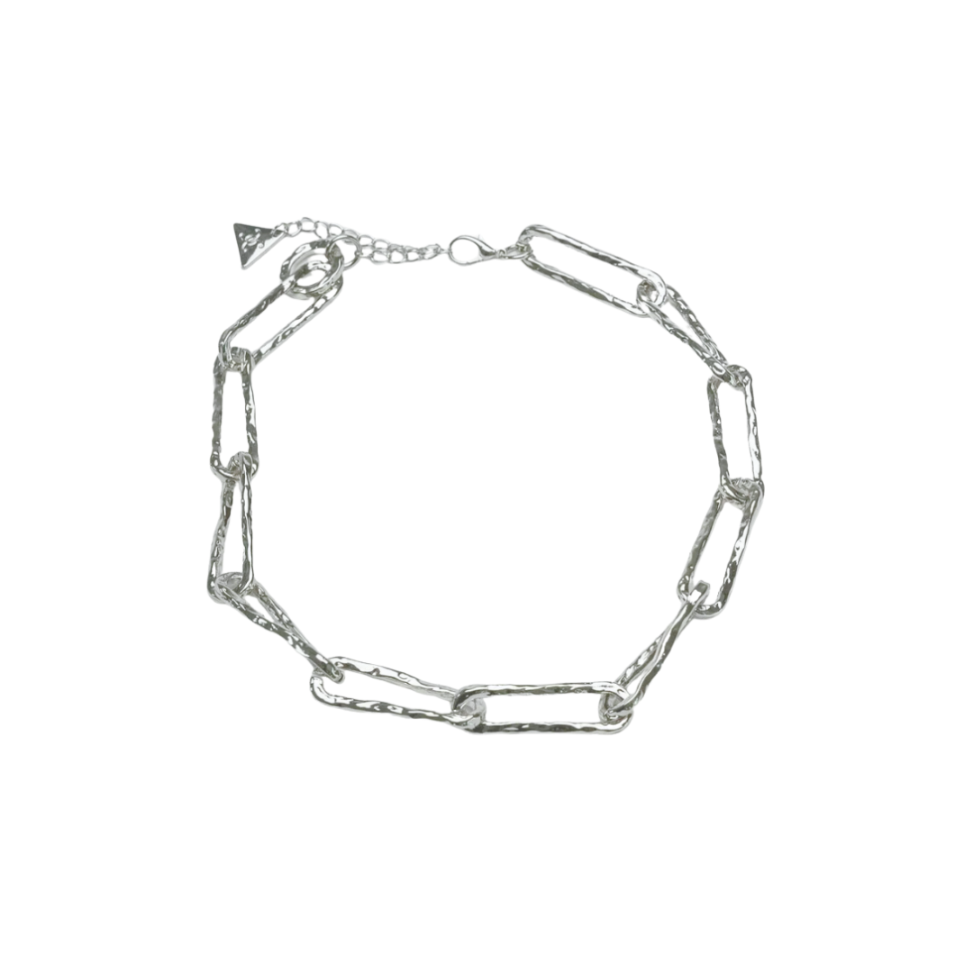Hammered Necklace - Silver