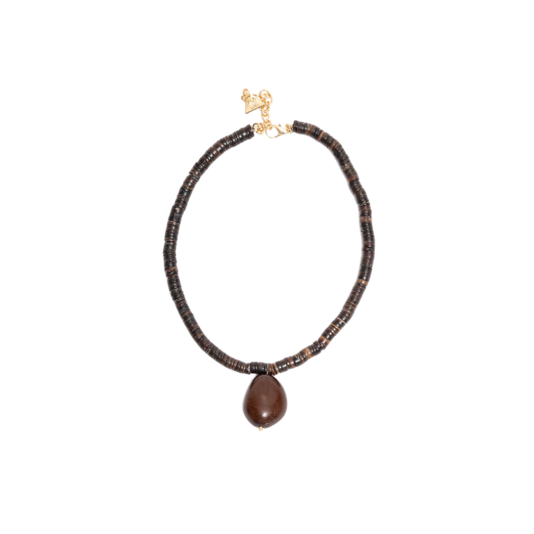 Ambre Shell Necklace - Brown