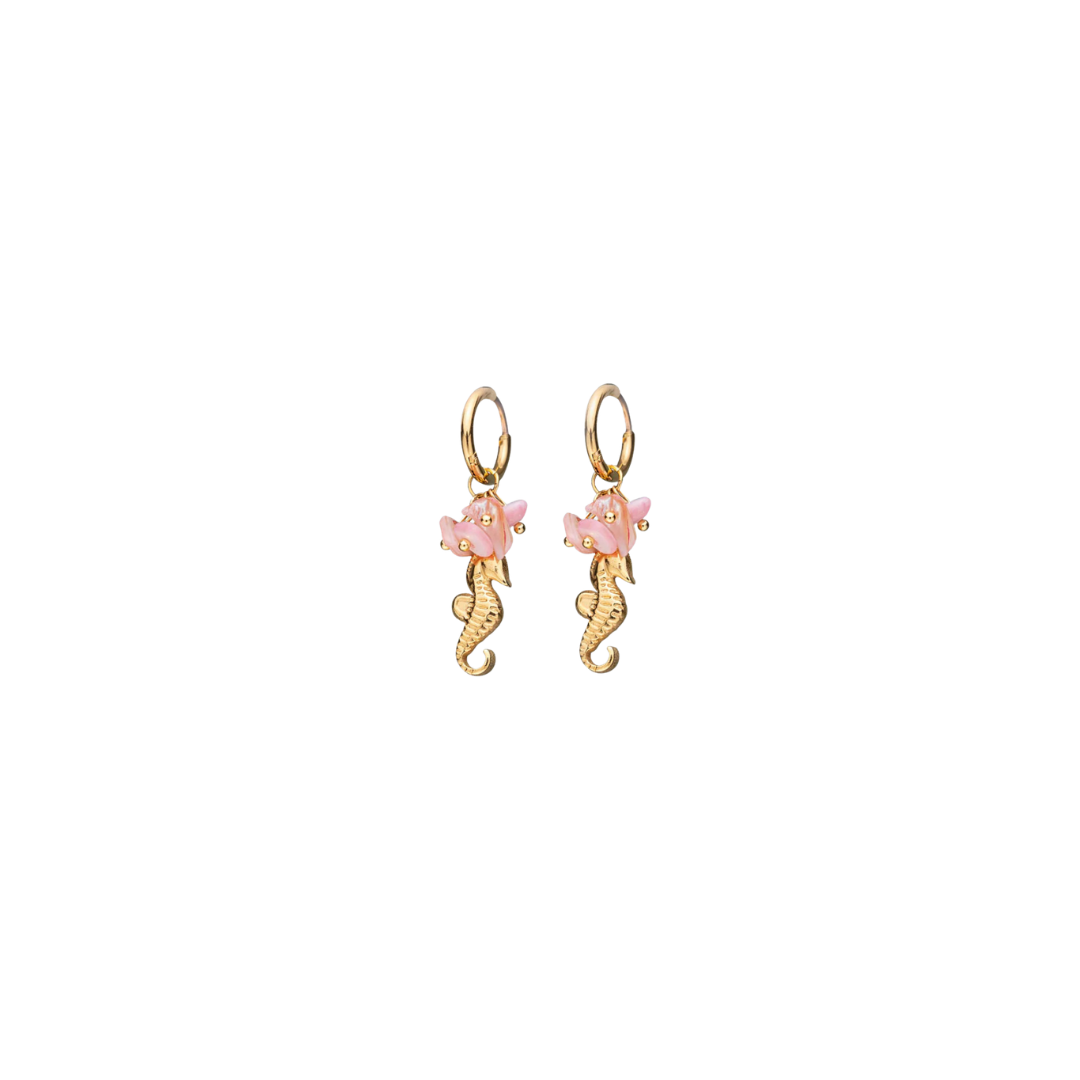 Seahorse Hoops - Gold/Pink