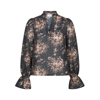 Amara Flower Blouse - Dark Navy