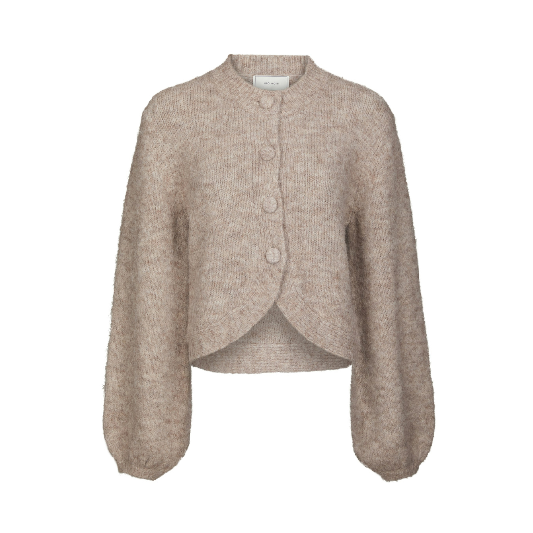 Gio Fluffy Cardigan - Beige Melange