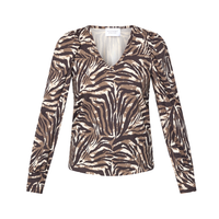 Vya V-Neck Top - Zebra