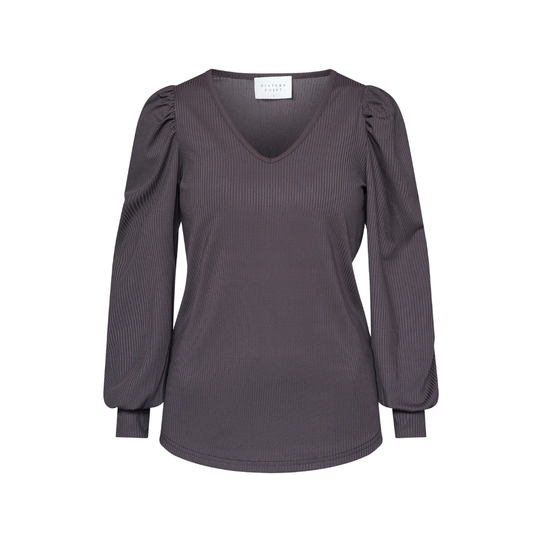 Vya V-Neck Top - Dark Chocolate