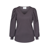 Vya V-Neck Top - Dark Chocolate