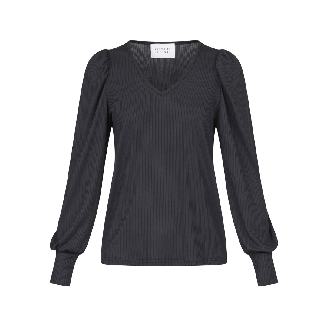 Vya V-Neck Top - Black