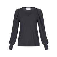 Vya V-Neck Top - Black
