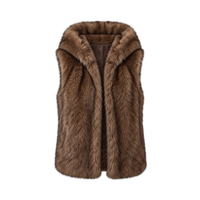 Sienna Faux Fur Vest- Brown
