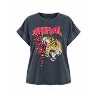 Wild Animal Tee - Washed Black