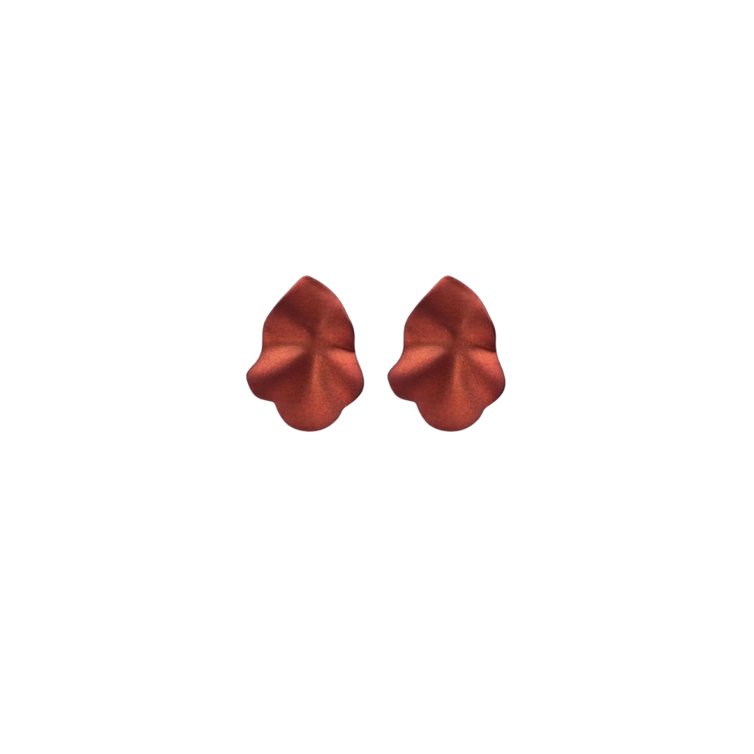 Lip Small Earrings - Metallic Brown