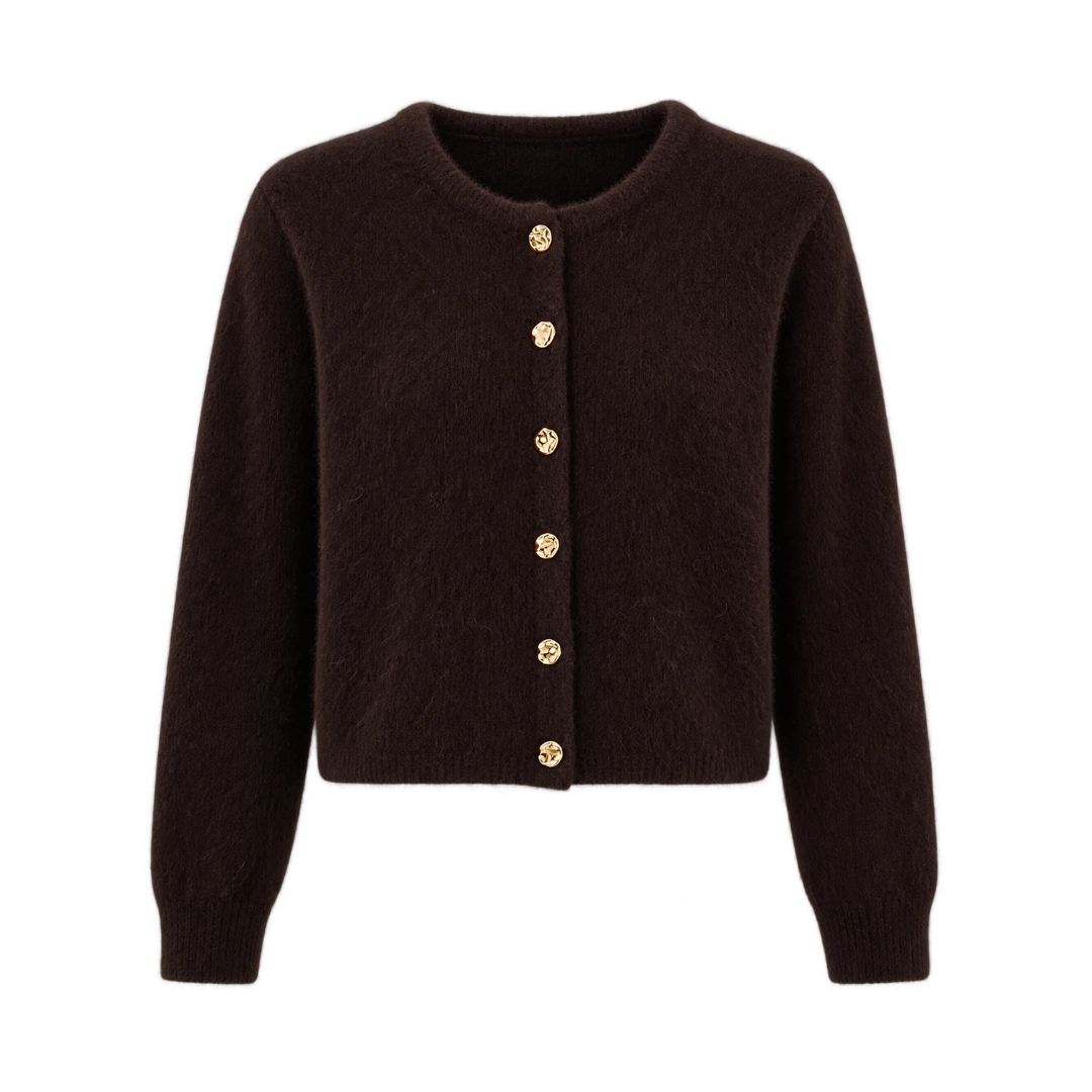Tracy Mohair Cardigan - Dark Maroon