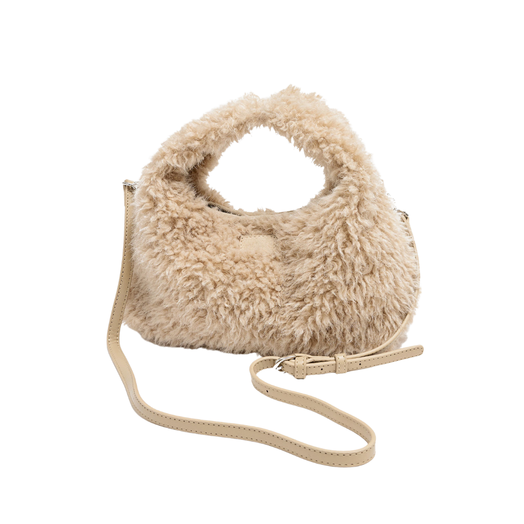 Fabienne Faux Fur Bag - Creme