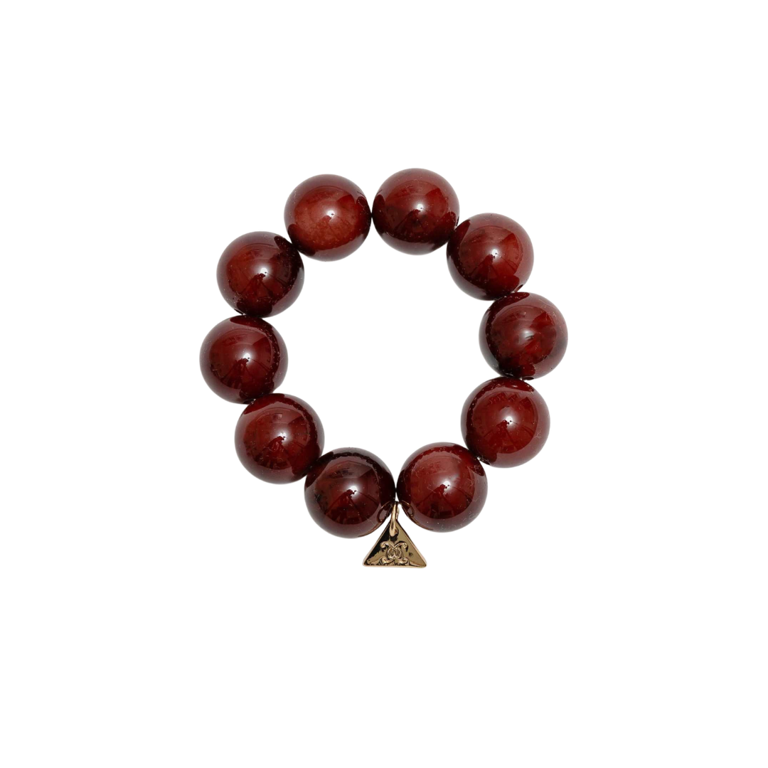 Bold Pearl Bracelet - Burgundy