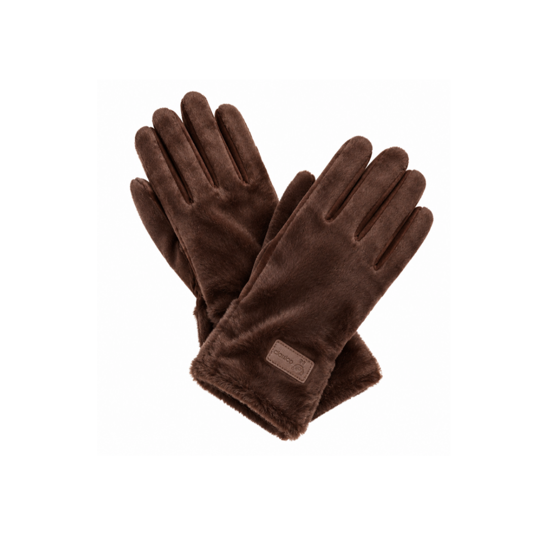 Elodie Faux Fur Gloves – Dark Brown