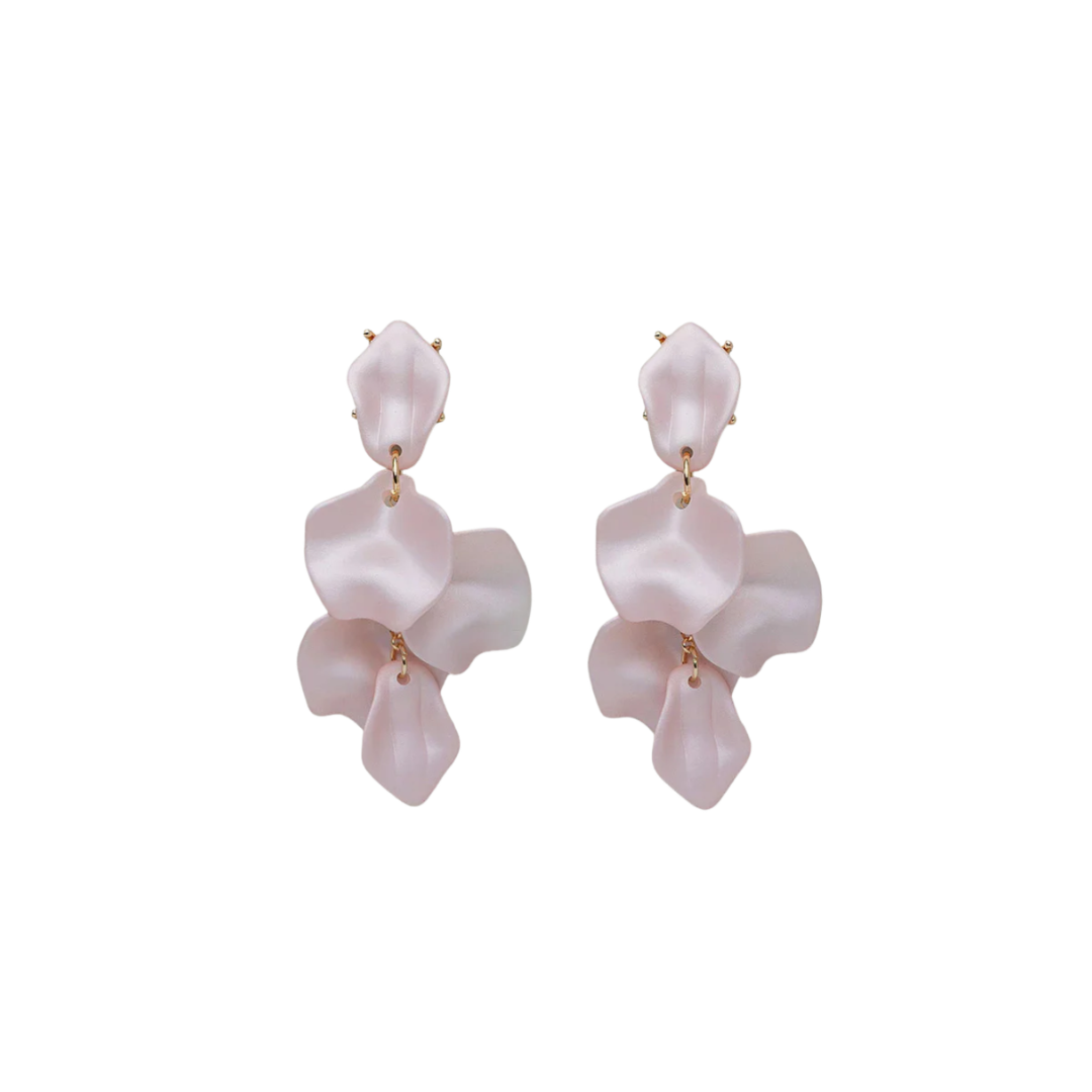 Leaf Earrings - Pearl Light Pink