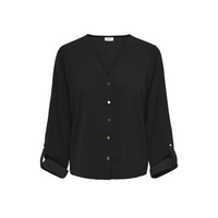 Aya Button Top - Black