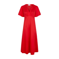 Illana Poplin Dress - Red