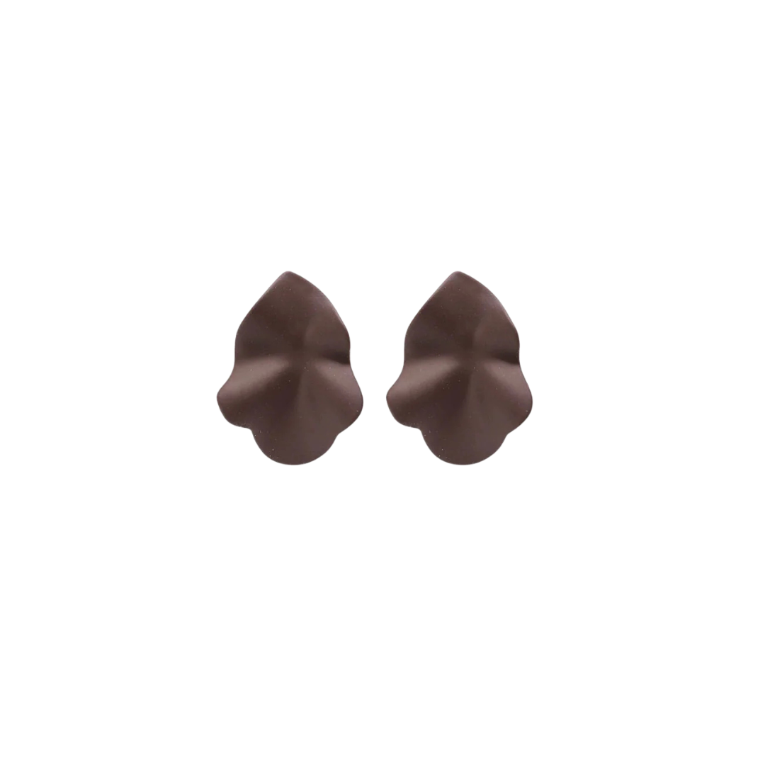 Lip Small Earrings - Dark Brown