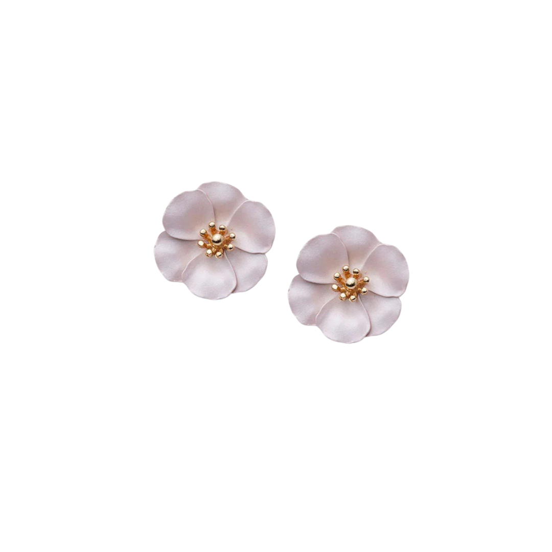 Flower Small Earrings - Pearl Pink