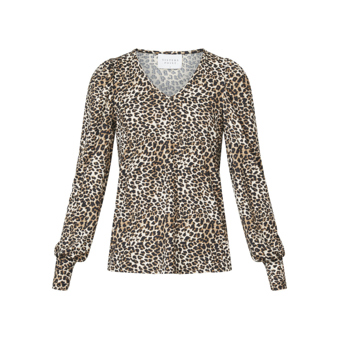 Vya V-Neck Top - Leo