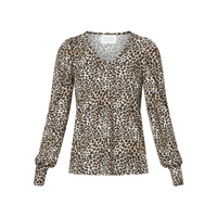 Vya V-Neck Top - Leo