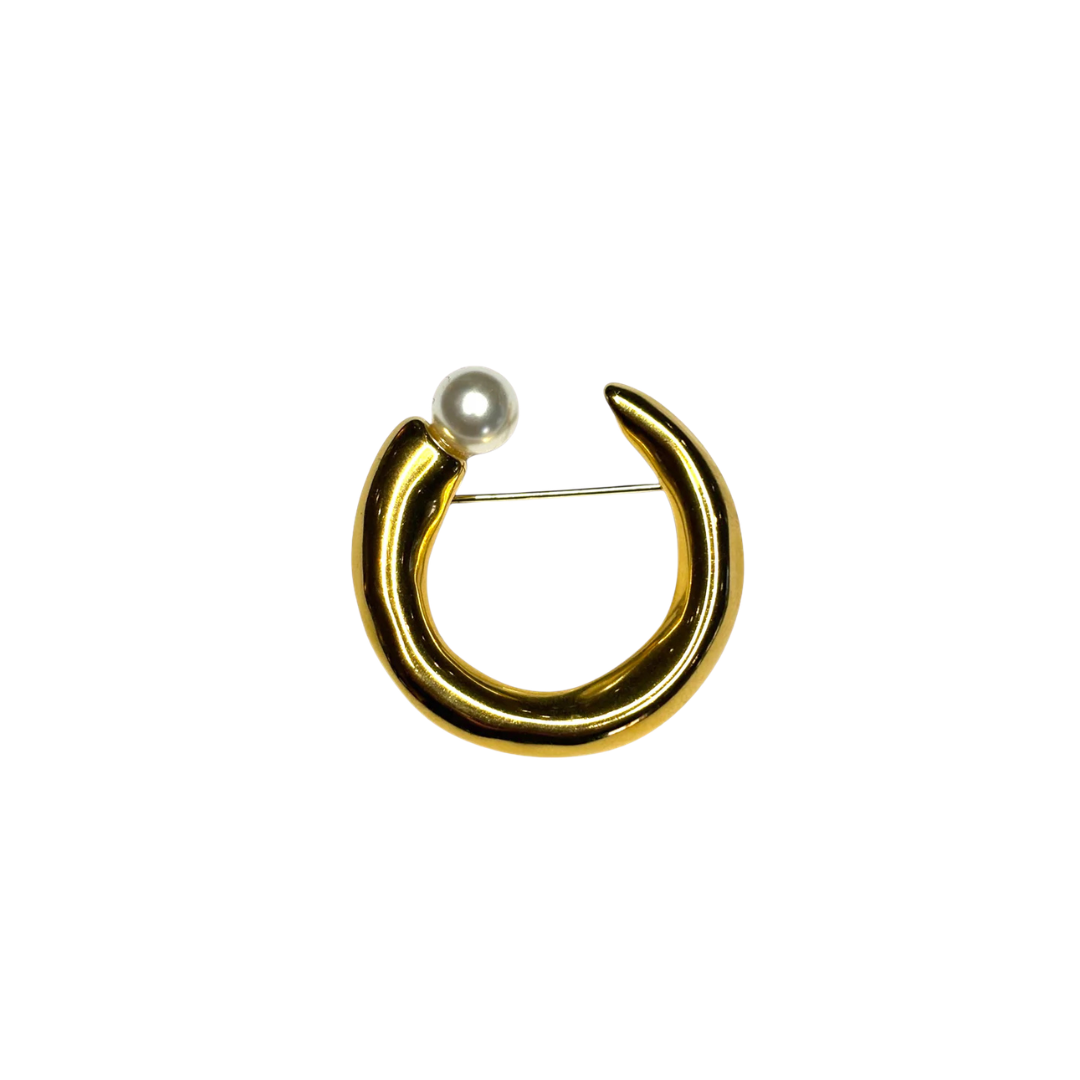 Pearl Brooch - Gold