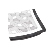 Silk Scarf Square - Cream/Black