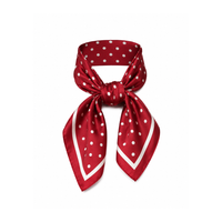 Silk Dot Scarf - Deep Red