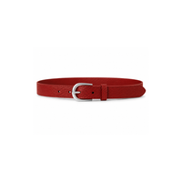Grained Leathet Belt - Red