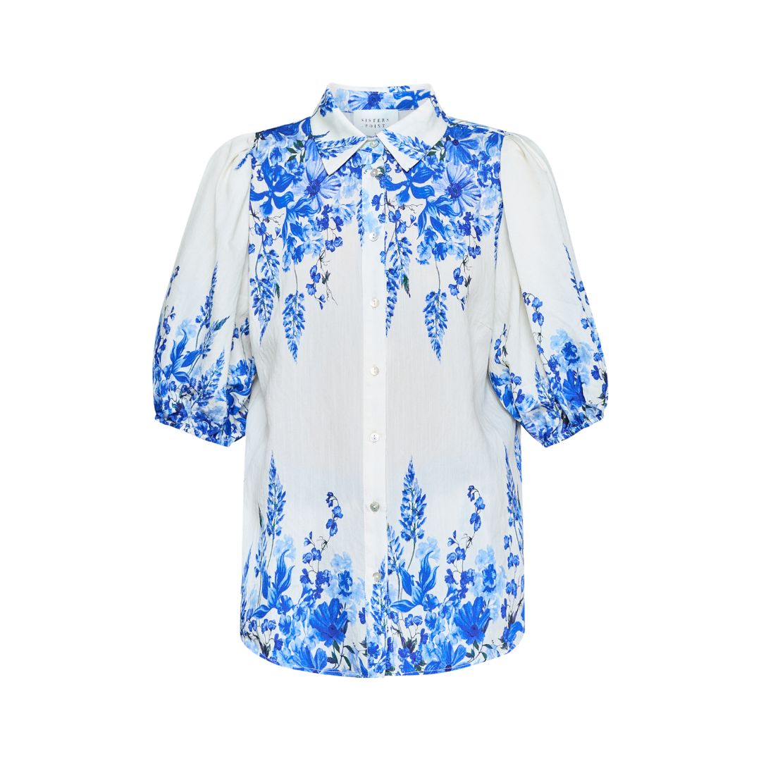 Ella Shirt - Cobolt Flower
