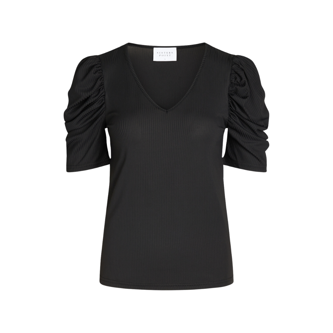 Vya V-neck Top - Black