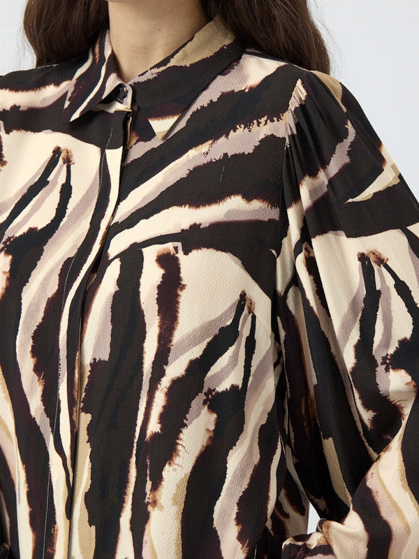 Asina Shirt - Brown/Graphic
