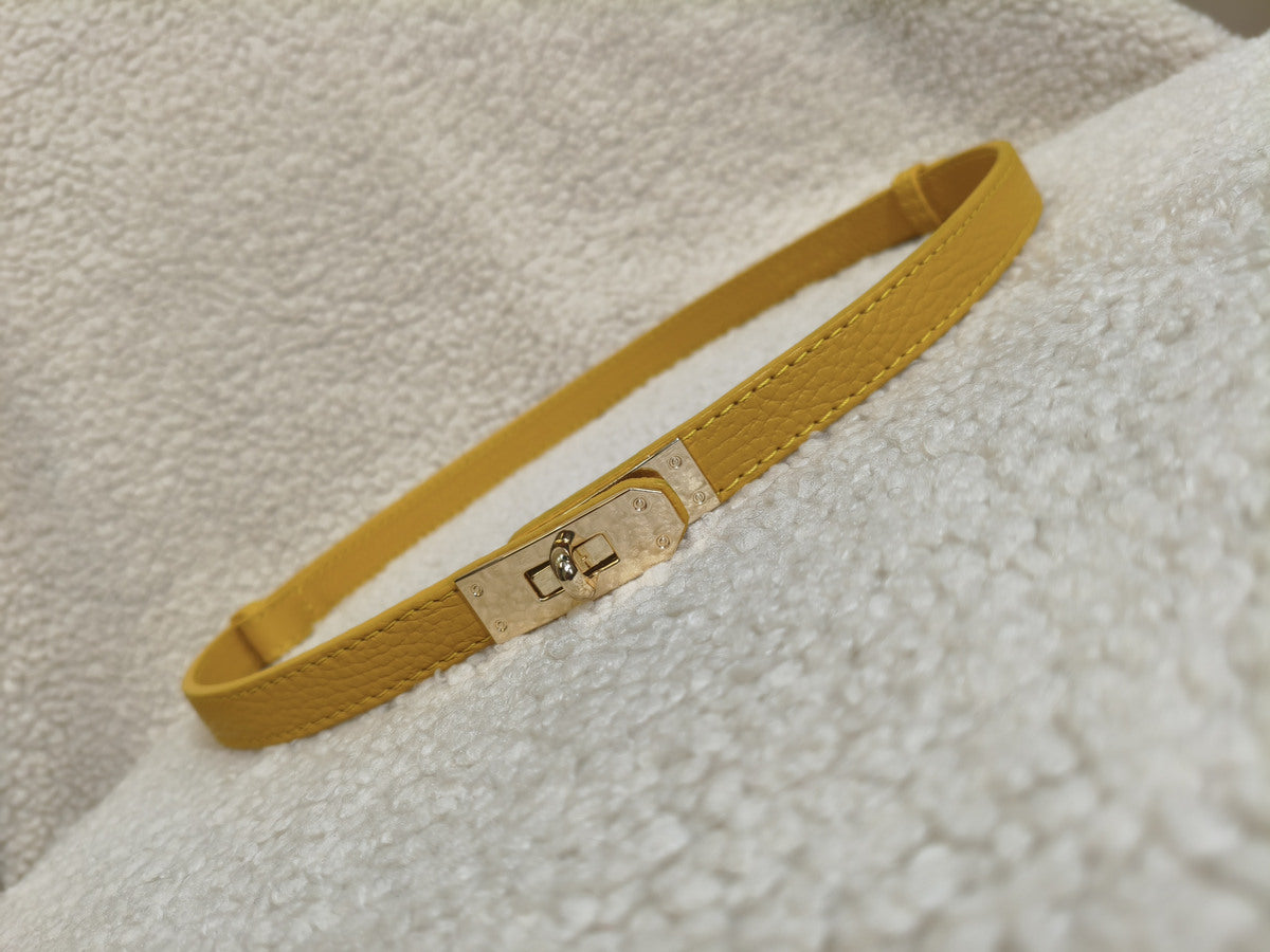 Joy Leather Belt - Yellow