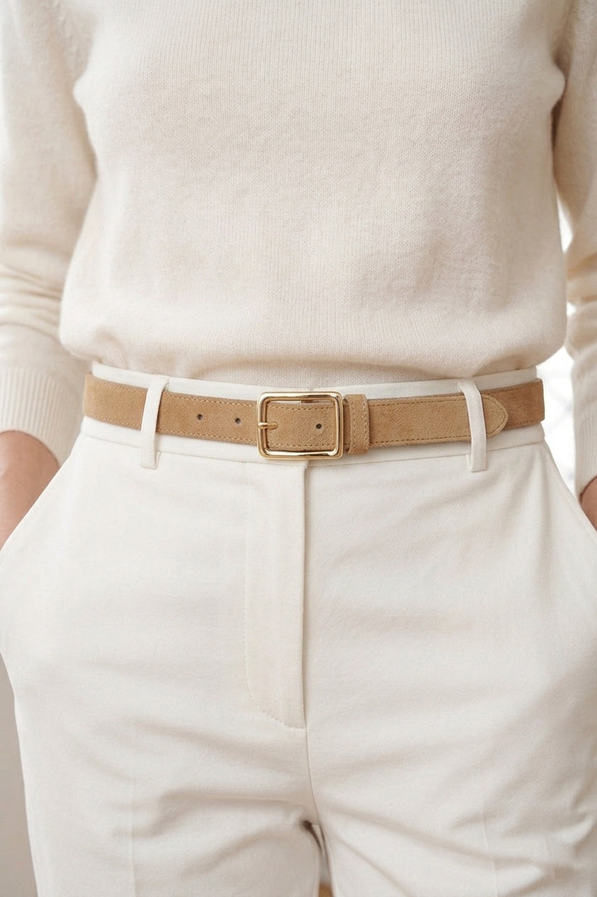Suede Belt - Beige