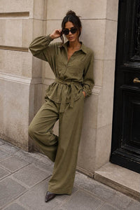 Olive Stripe Set
