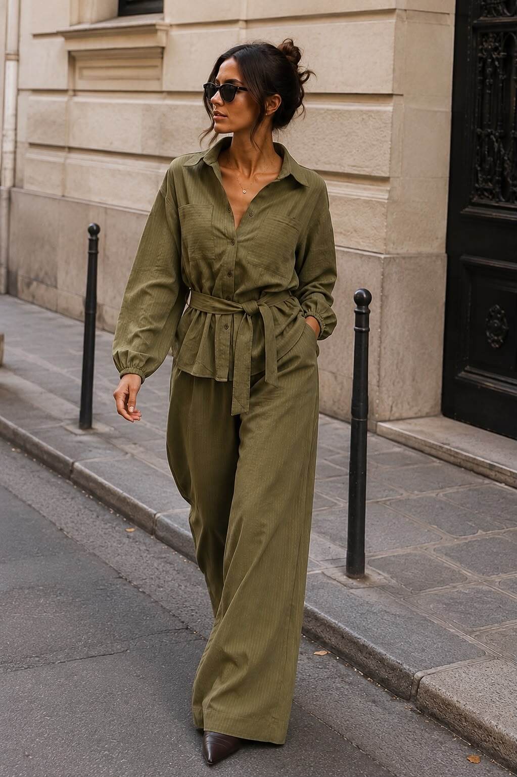 Olive Stripe Set