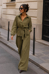 Olive Stripe Set