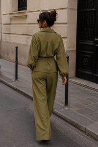 Olive Stripe Set