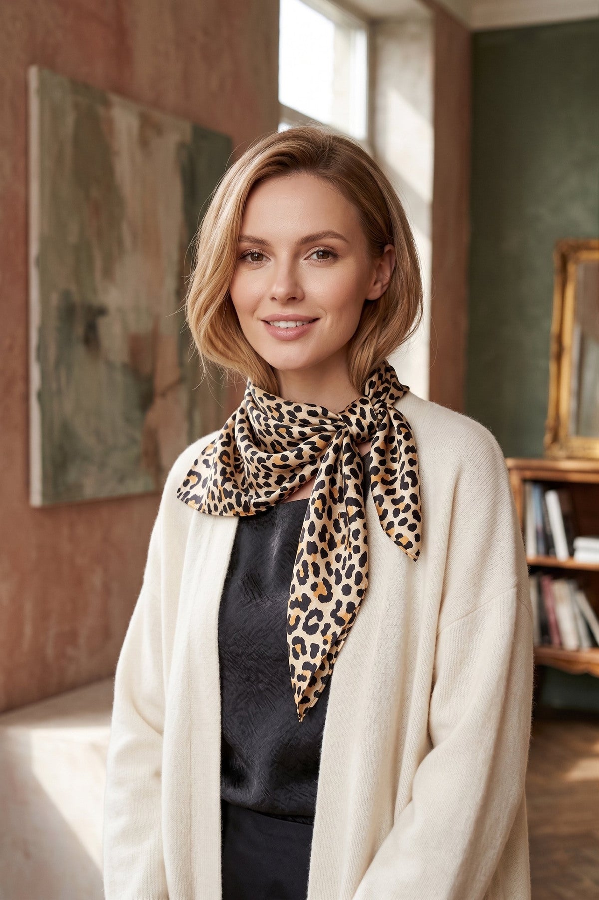 Silk Scarf - Leo Print