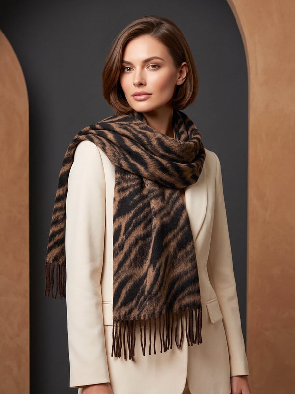 Zahra Scarf - Brown Zebra