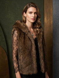 Sienna Faux Fur Vest- Brown