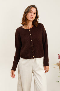Tracy Mohair Cardigan - Dark Maroon