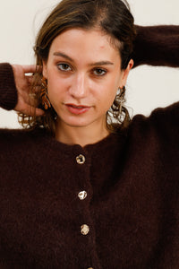 Tracy Mohair Cardigan - Dark Maroon