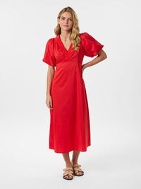 Illana Poplin Dress - Red